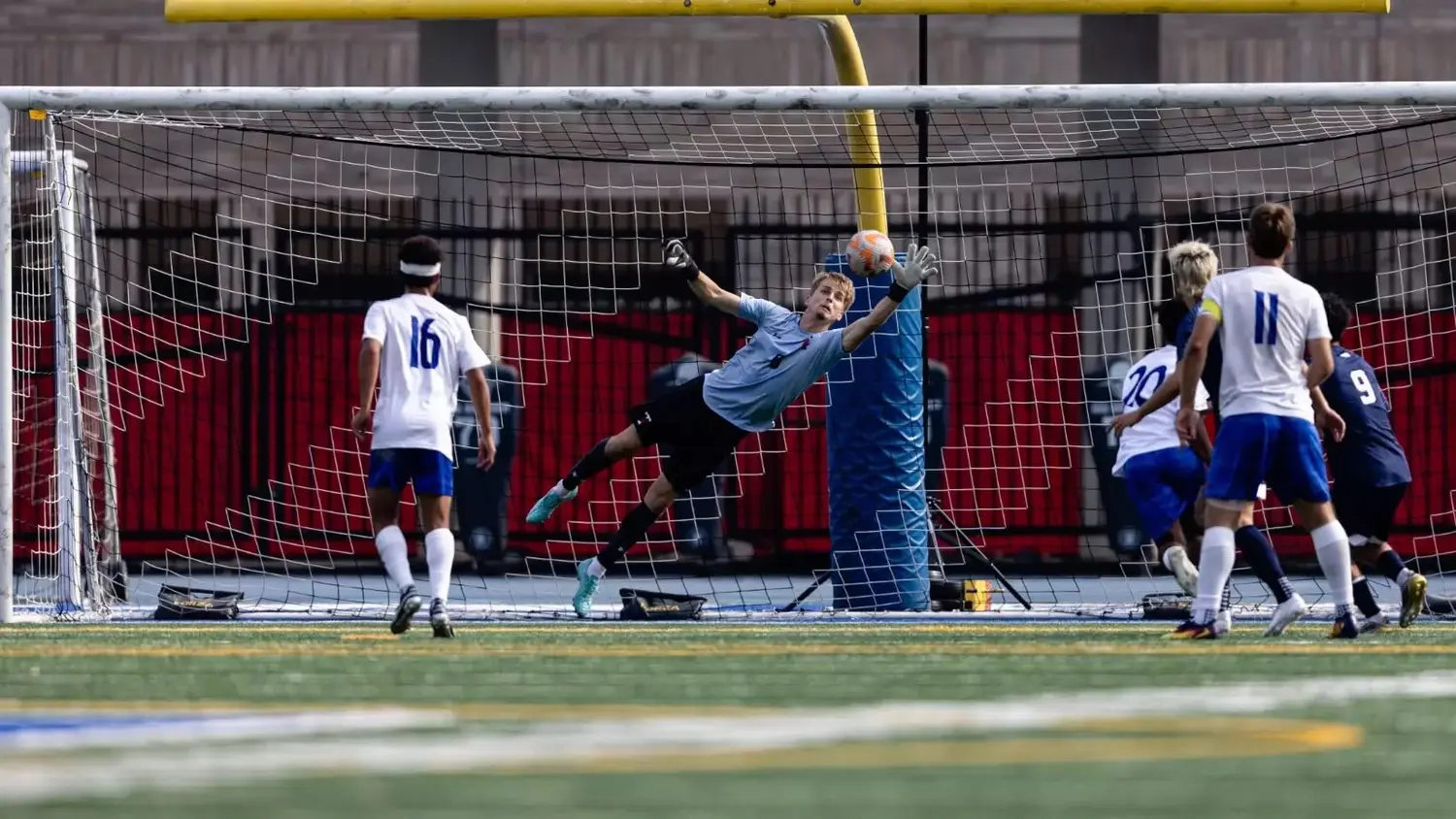 Filip Zendelek making a save during a match